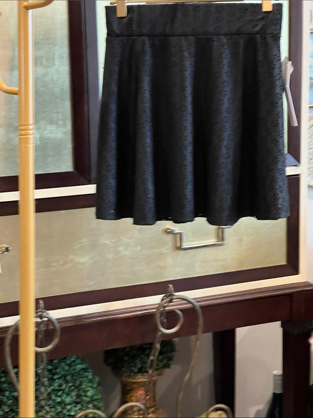 Aqua Black Circle Skater Mini Skirt